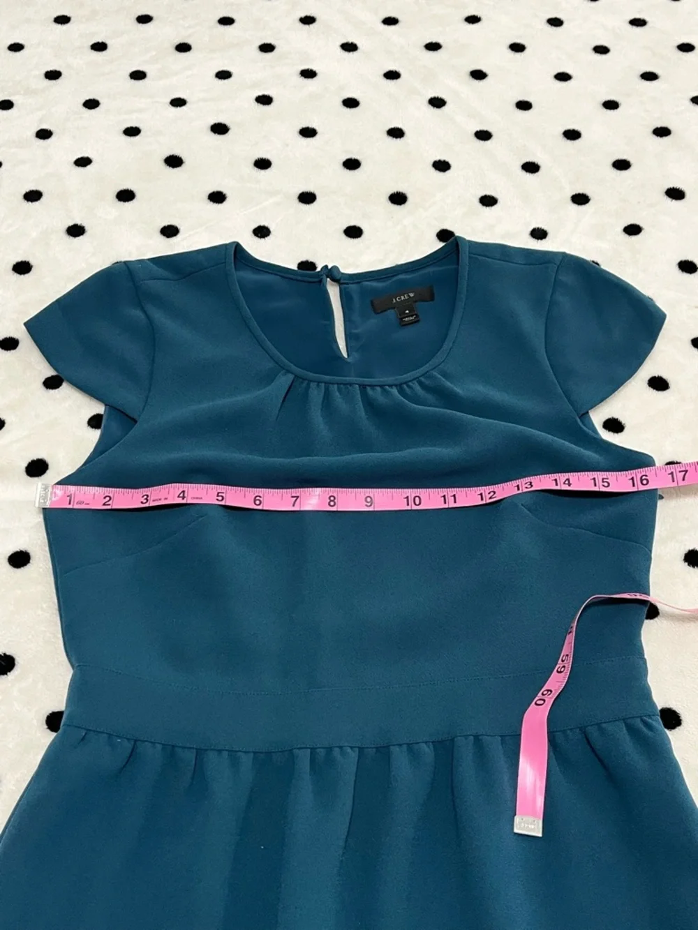 J. Crew Teal Cap Sleeve Dress Size 4_6